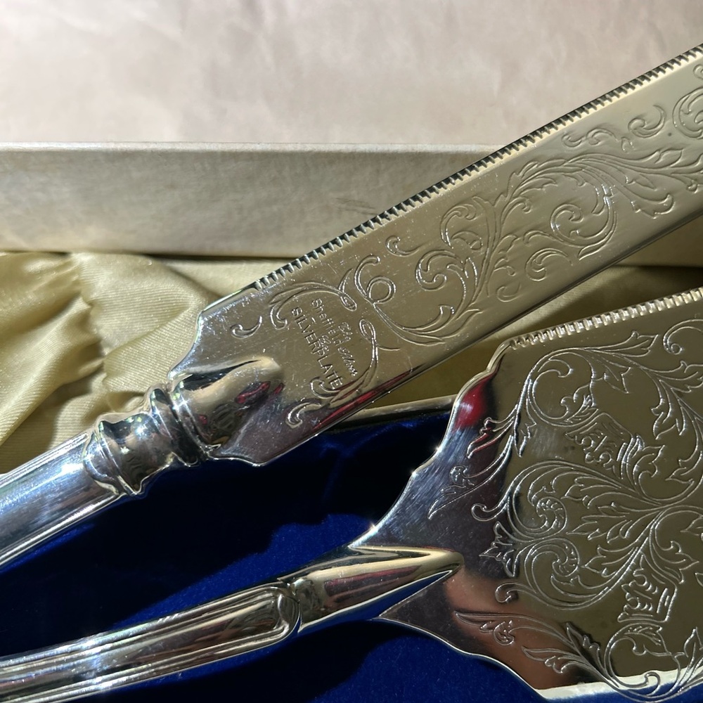 Sheffield Silver Co. Kings Pattern Cake Lasagna Spatula Server&cake knife set - Picture 8 of 10